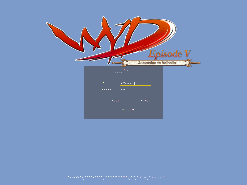 Tela de login do cliente WYD